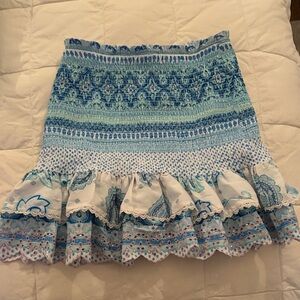 Nordstrom Blue and White A-Line Skirt